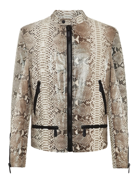 vintage python design fakeleather jacket