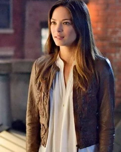 Beauty &amp; The Beast Kristin Kreuk Brown Leather Cropped Jacket