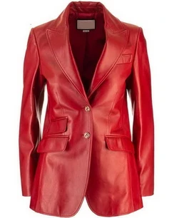 Elizabeth Gillies Dynasty Season 04 Fallon Carrington Red Leather Jacket