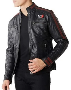 Mens Commander Shepard N7 Mass Effect Leather Jacket