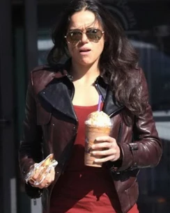 Michelle Rodriguez Brown Leather Jacket