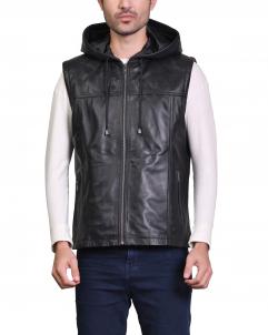 Robert Black Leather Vest