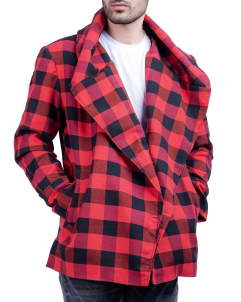 Unisex Blazer Style Plaid Jacket