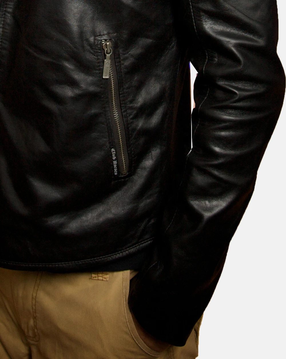 Lambskin hooded leather jacket