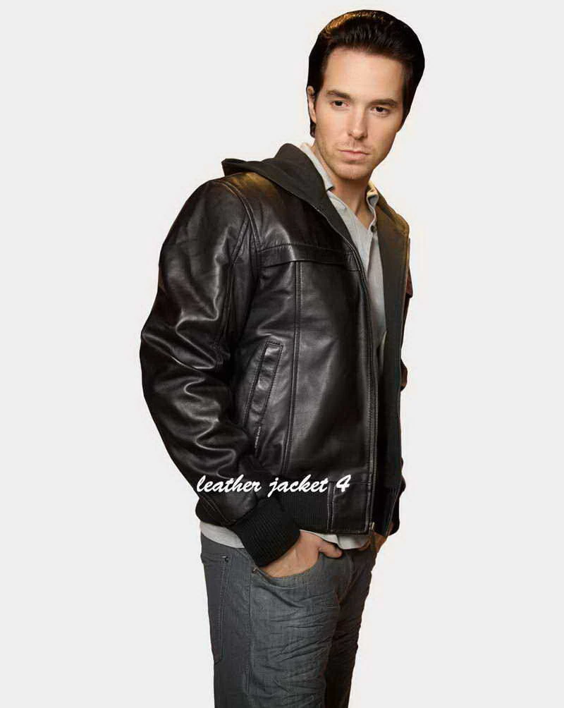 Mens Hooded Leather Jacket Its a smart casual jacket