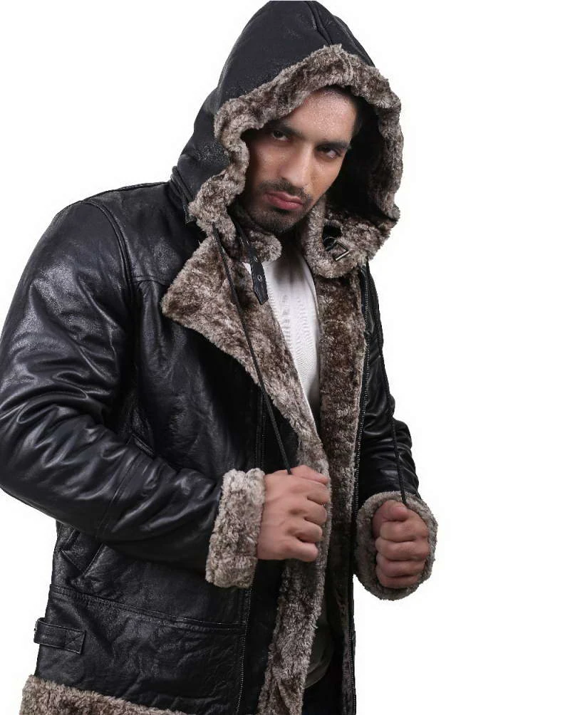 B3 Sable Faux Fur Shearling Hoodie Jacket