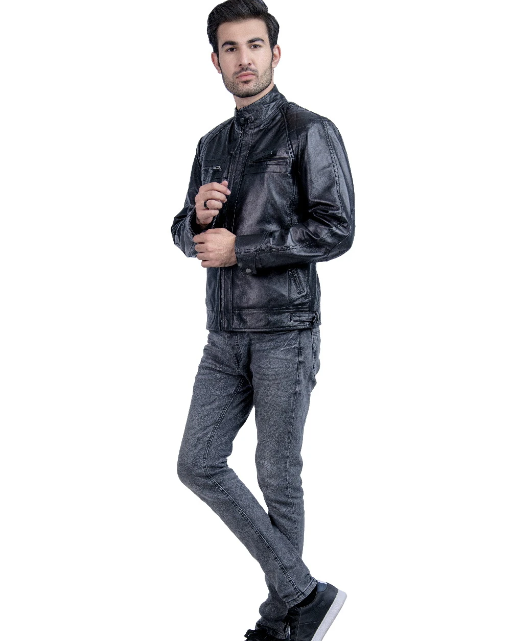 Buy Black Biker Leather Jacket