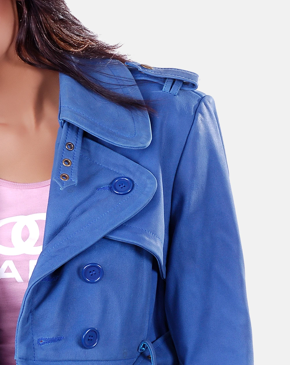 Blue Womens Leather Jacket