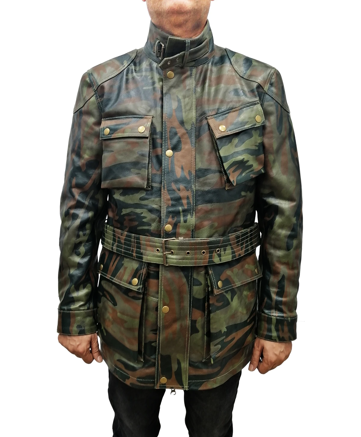 Camouflage Panther Leather Jacket