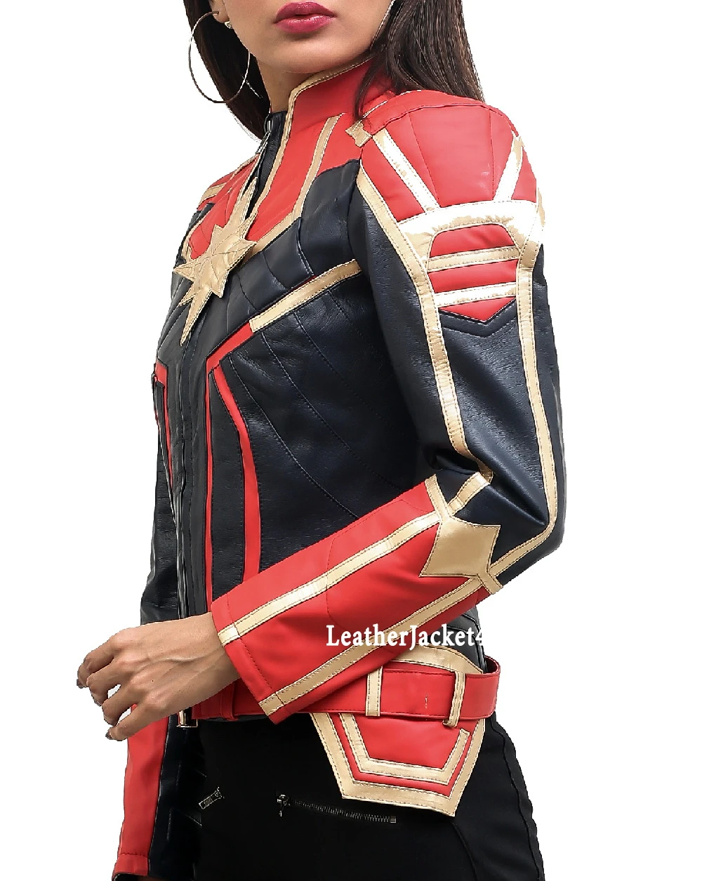 Her Universe Marvel Captain Marvel Star Girls Sheep Leather Jacket