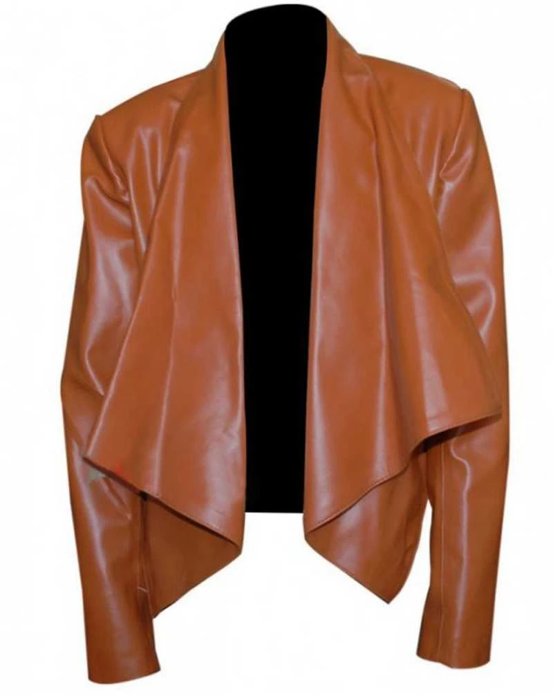 Caroline Channing 2 Broke Girls Brown Leather Jacket