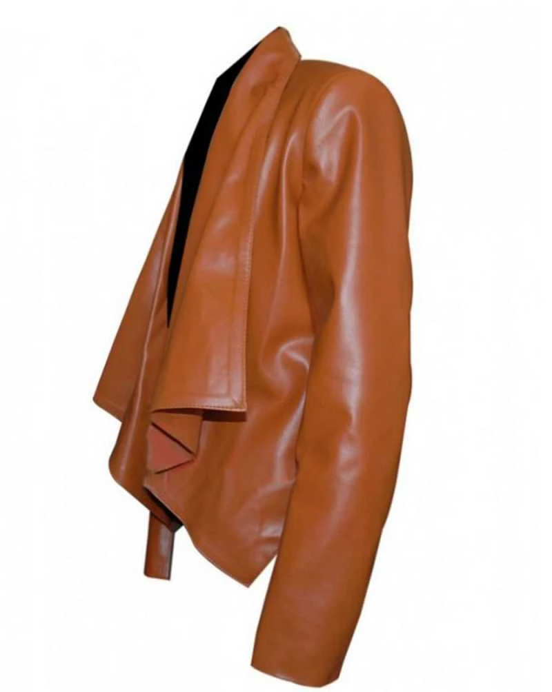 Caroline Channing 2 Broke Girls Brown Leather Jacket