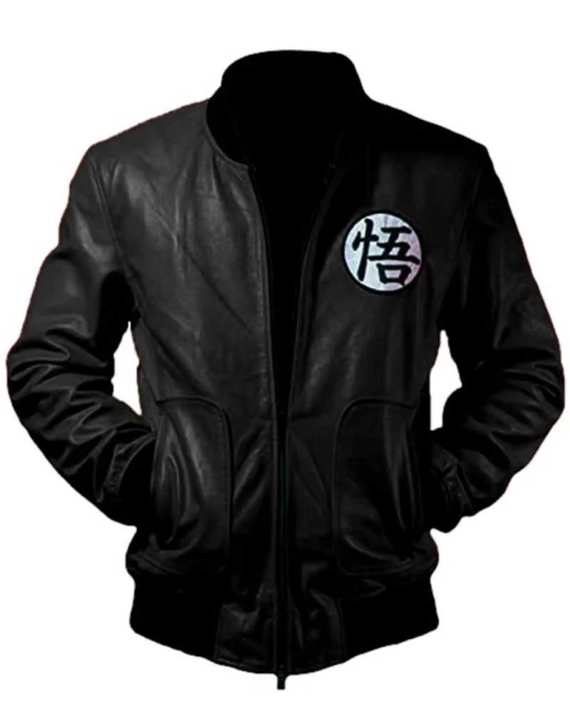 Dragon Ball Z Super Goku Kakarot Mens Black Leather Jacket