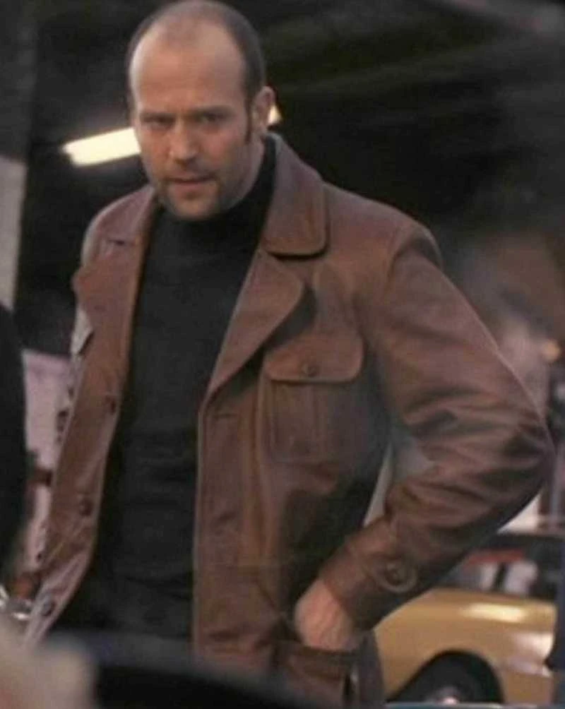Jason Statham The Bank Job Brown Leather Jacket