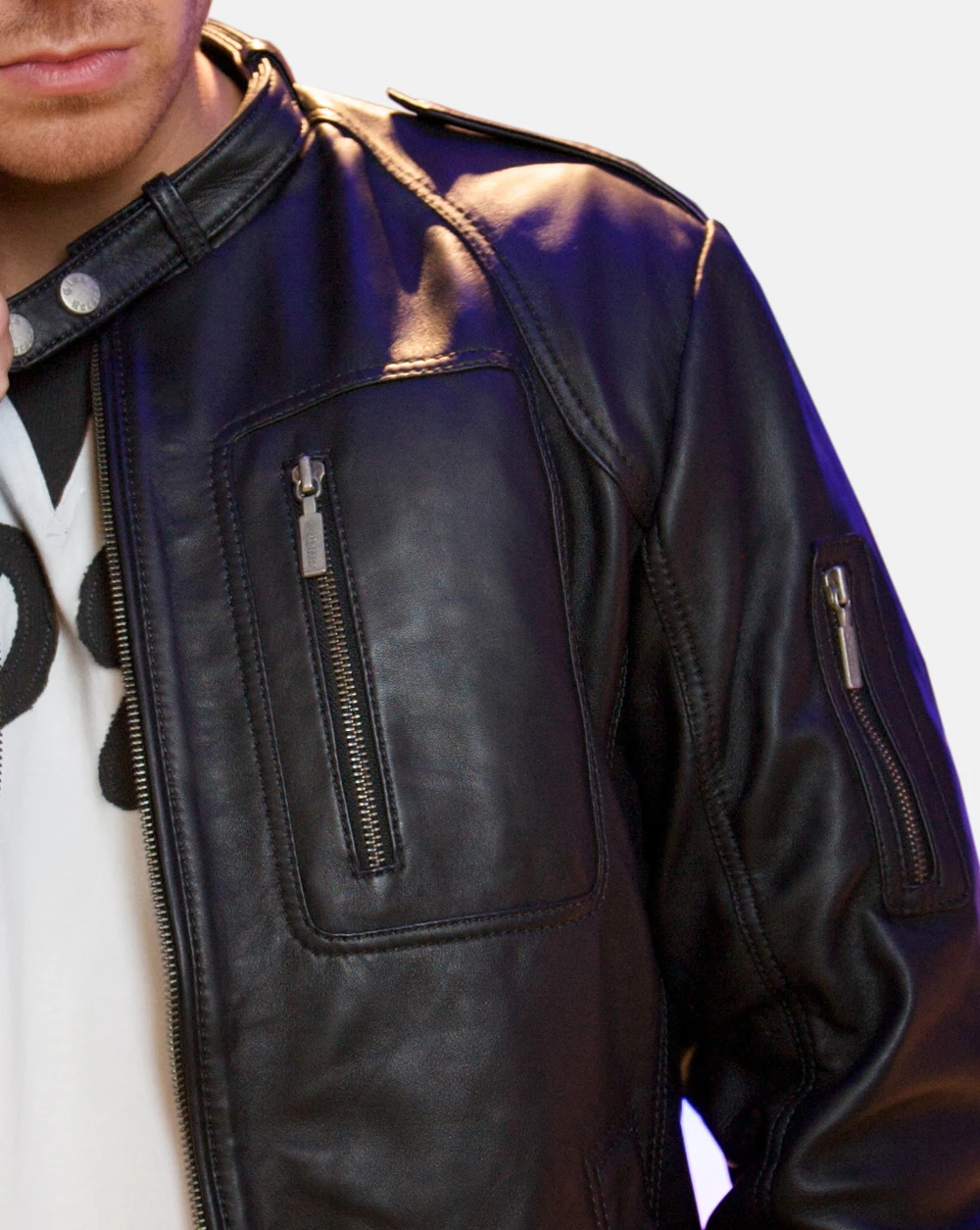 Full grain lambskin leather jacket