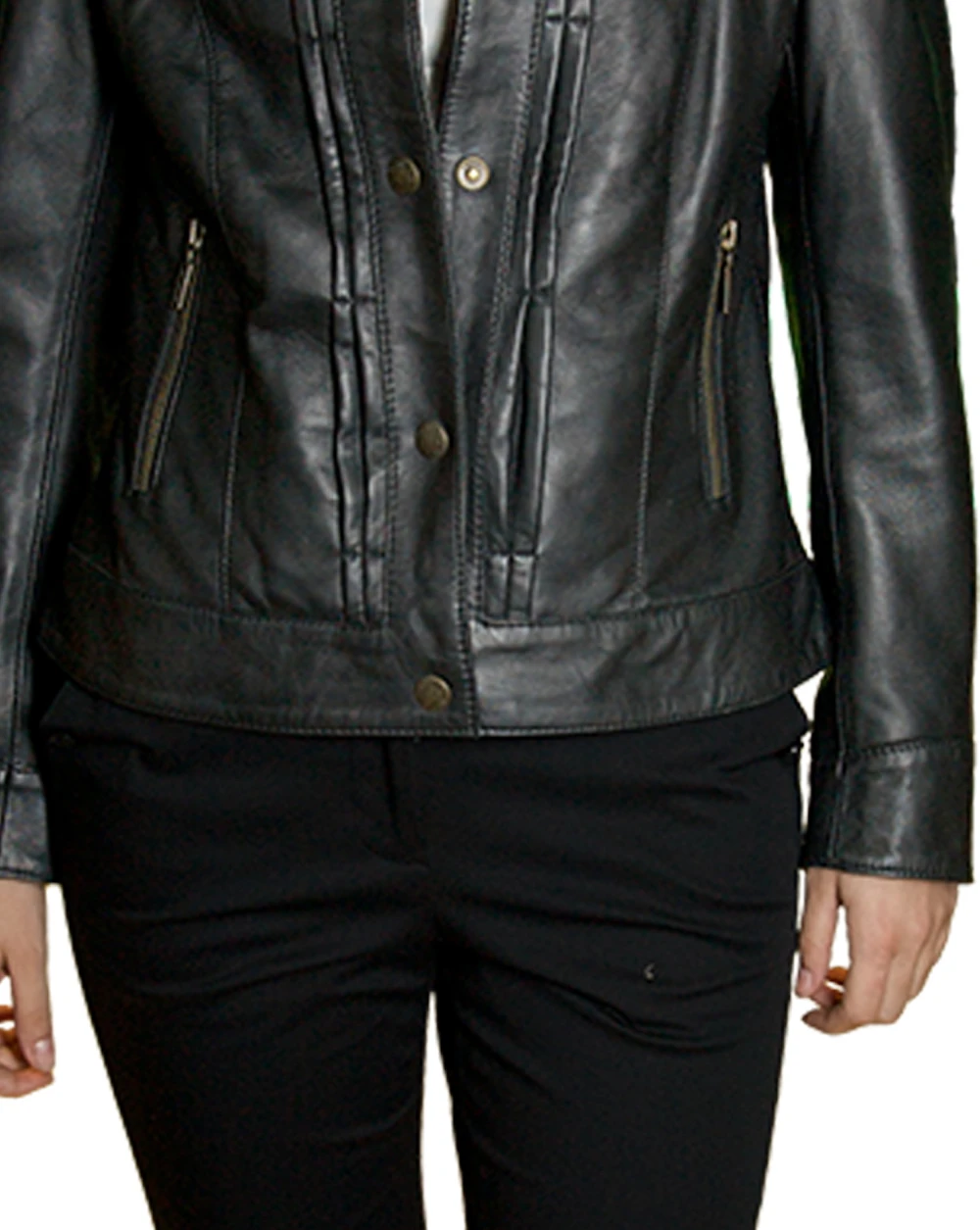 Black womens leather jacket