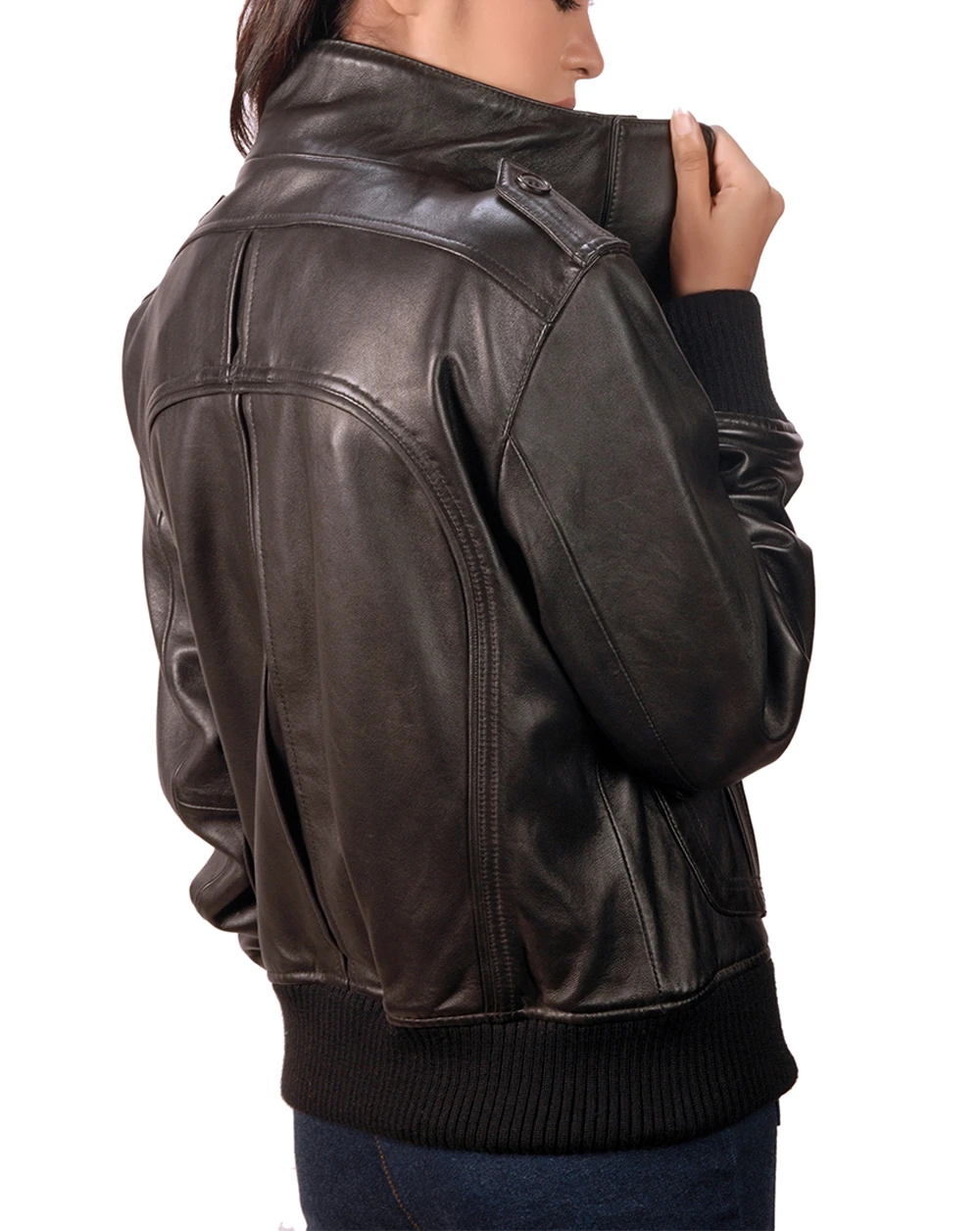 Bomber Leather Jacket for Womens