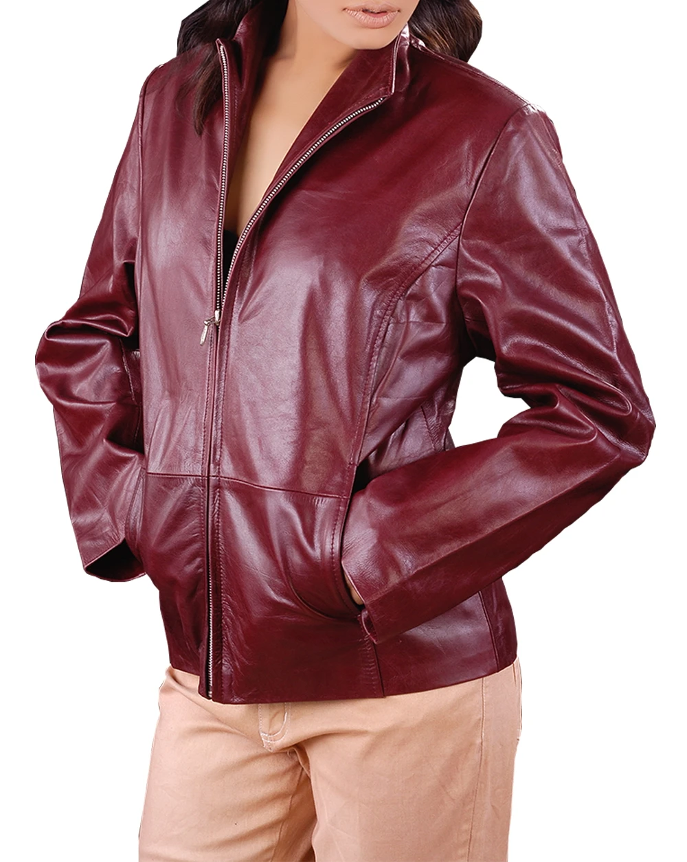 Womens Slim Fit Leather Jacket
