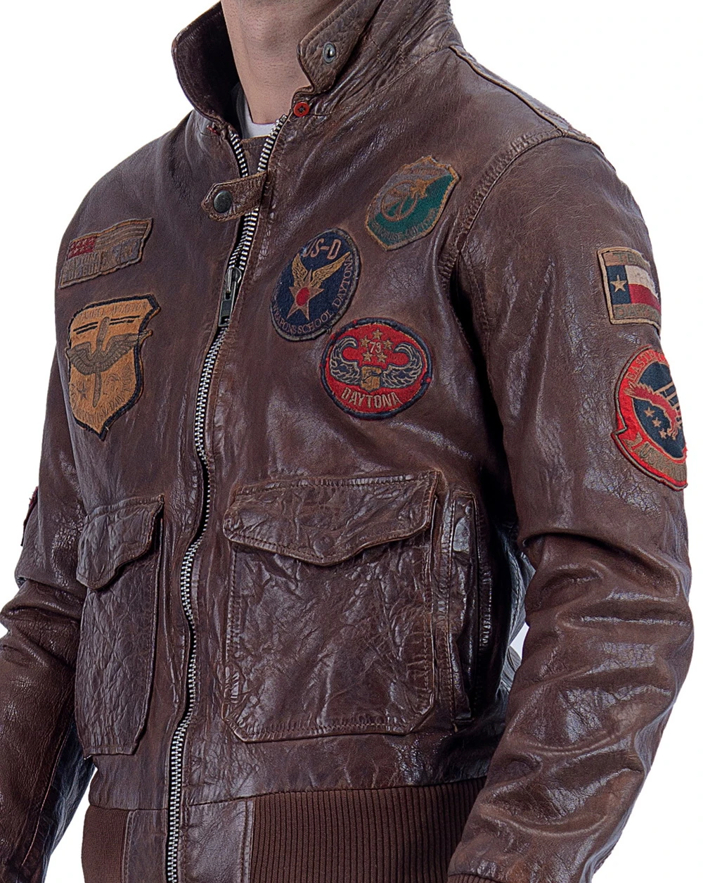 USA Air Force Aviator Mens Bomber Leather Jacket