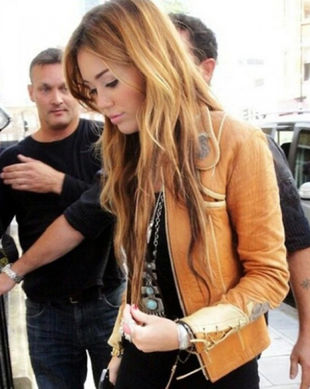 Miley Cyrus BBC Beauty Brown Leather Jacket