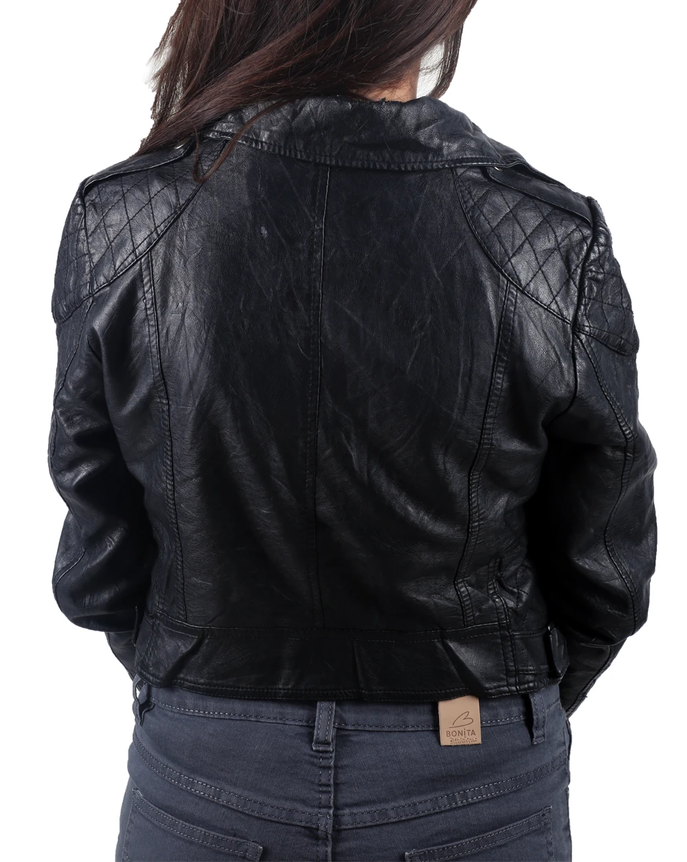 Basic Black Biker Jacket for women