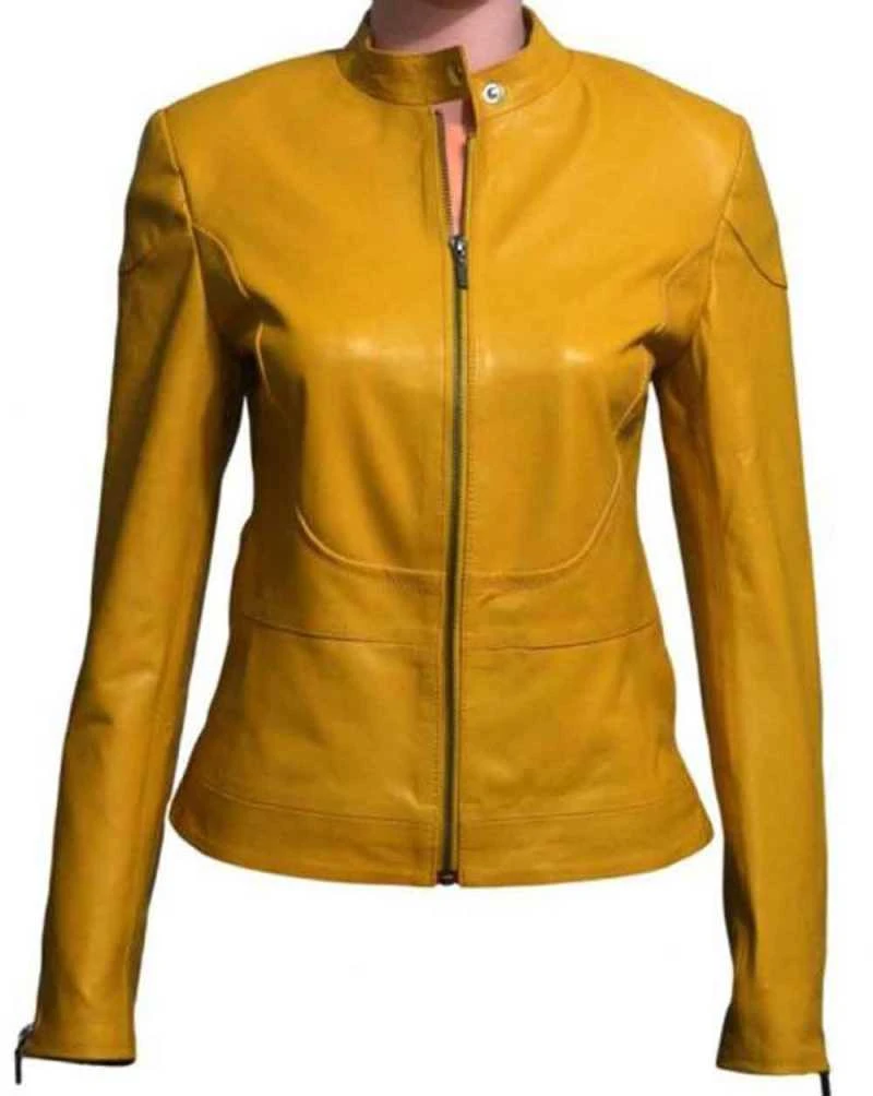Ninja Turtles Megan Fox &quot;April O'Neil&quot; Yellow Leather Jacket