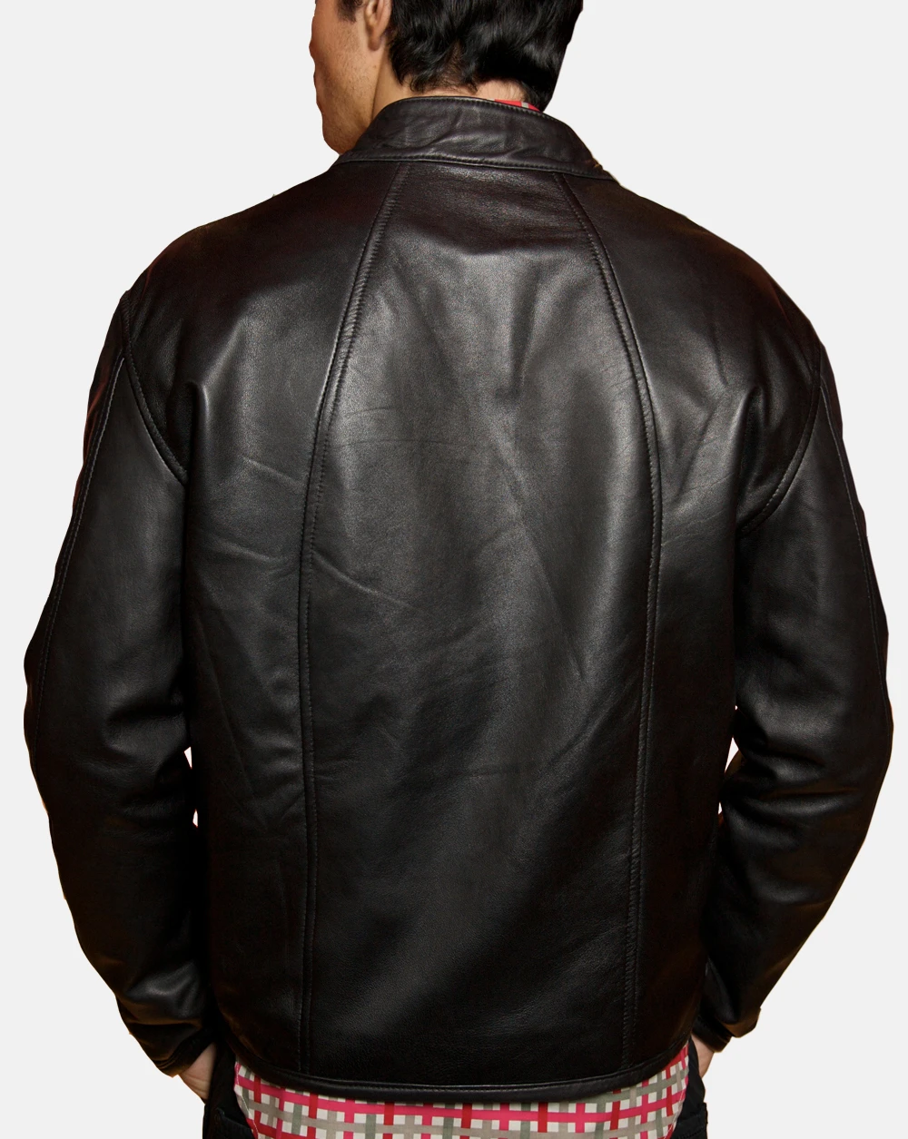 Real leather moto jacket