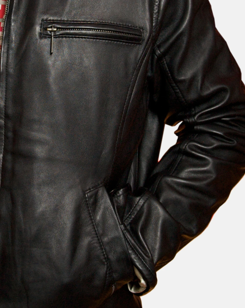 Real leather moto jacket