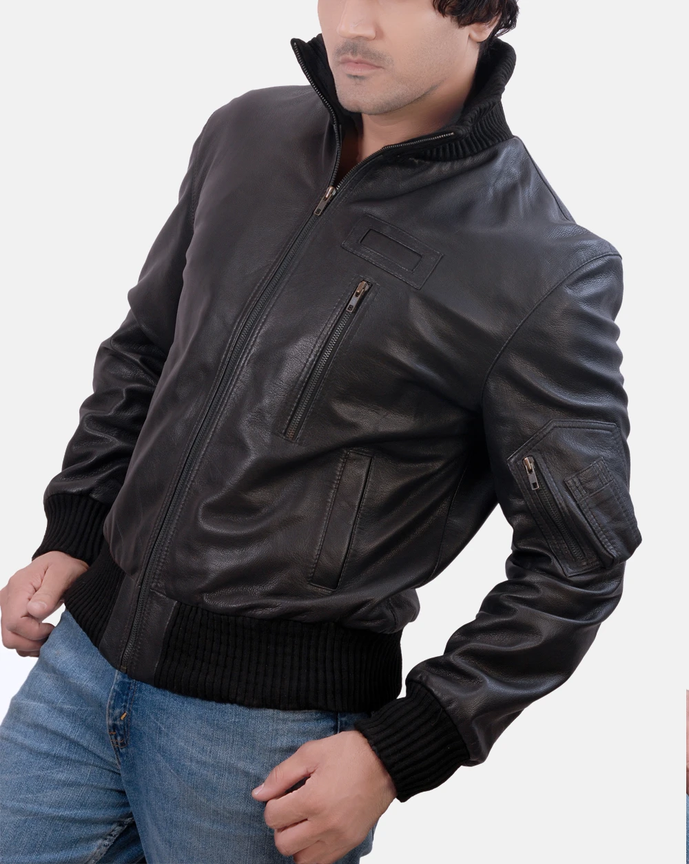 Rolph Leather Bomber Jacket