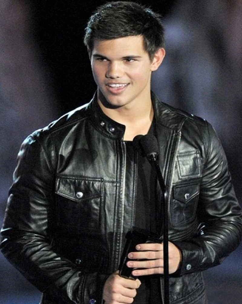Taylor Lautner Black Leather Jacket