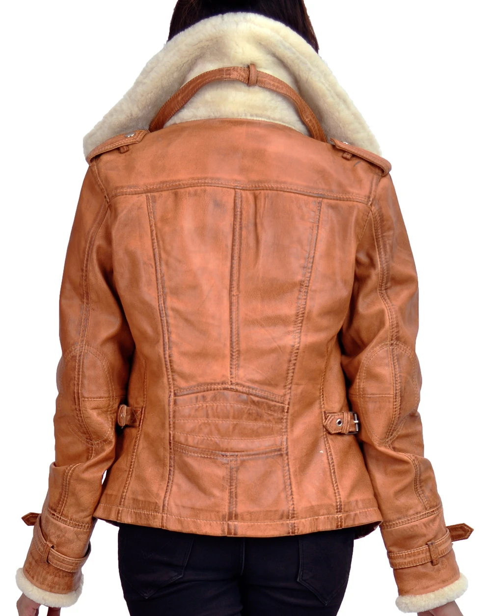 Leona Lewis Faux Fur Lamb Leather Jacket